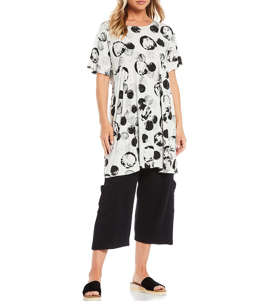 Bryn Walker Mara Short Sleeve Jersey Print Pocket Tunic