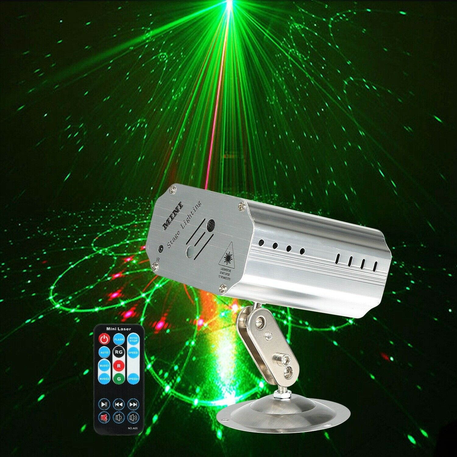 LED Laser Projector Light 12Patterns Auto Xmas Party Stage Light Sound Activated