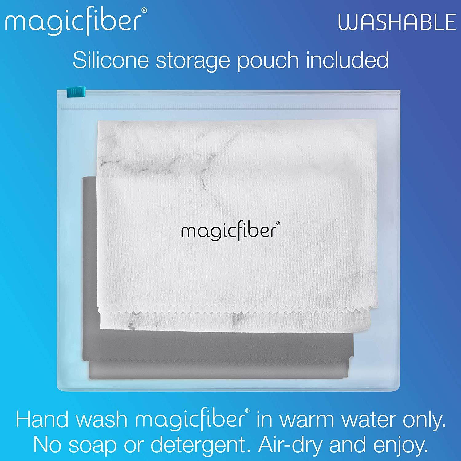 MagicFiber Microfiber 13-13.3 Inch MacBook Pro, Air Sleeve Case (2 Pack) Light Protection and Screen Cleaning for Slim 13-Inch Laptop - Ultra Soft Premium Microfiber in Black, White Marble