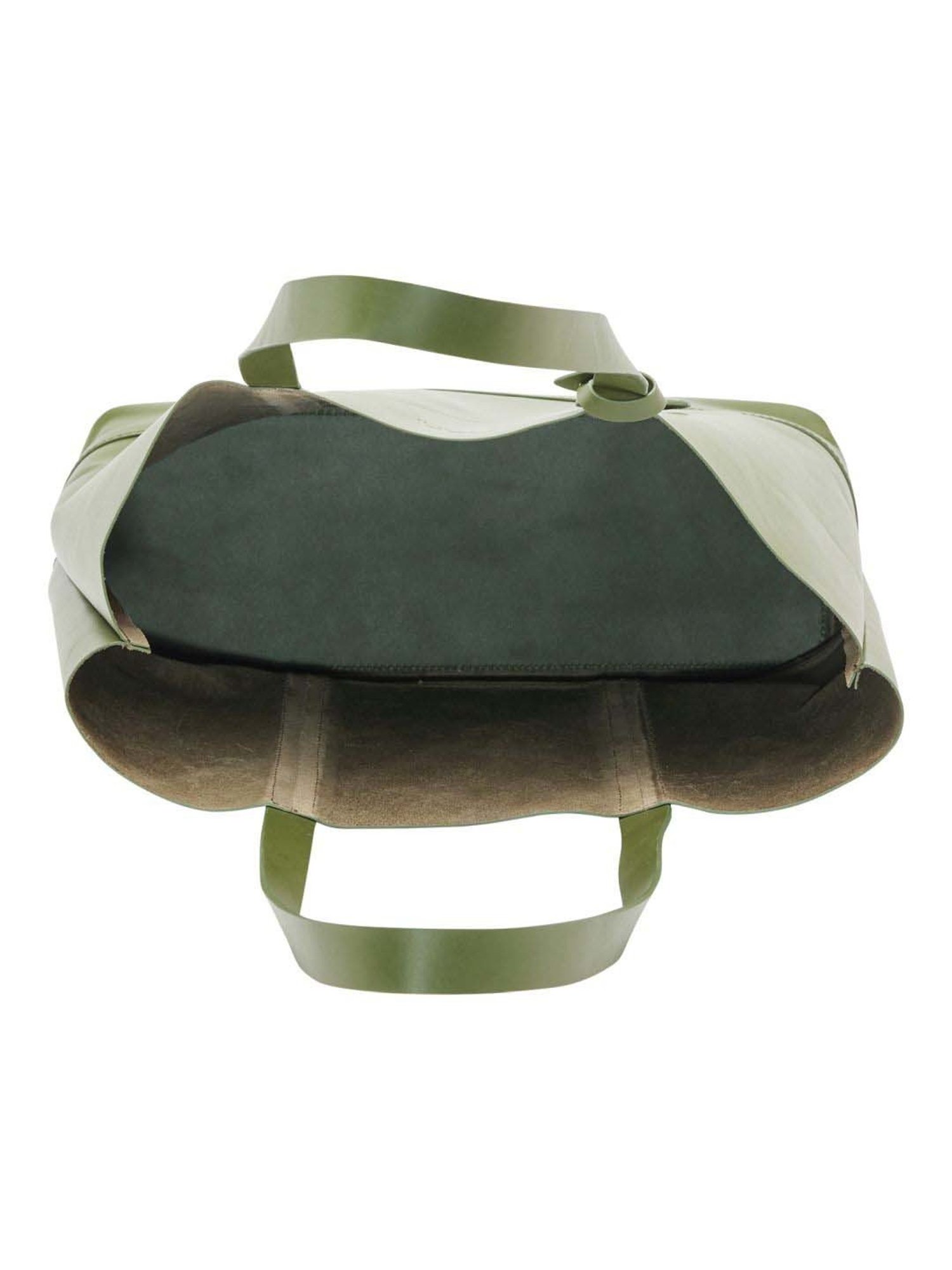 Tohl Down to Earth Green Solid Medium Tote Handbag with pouch