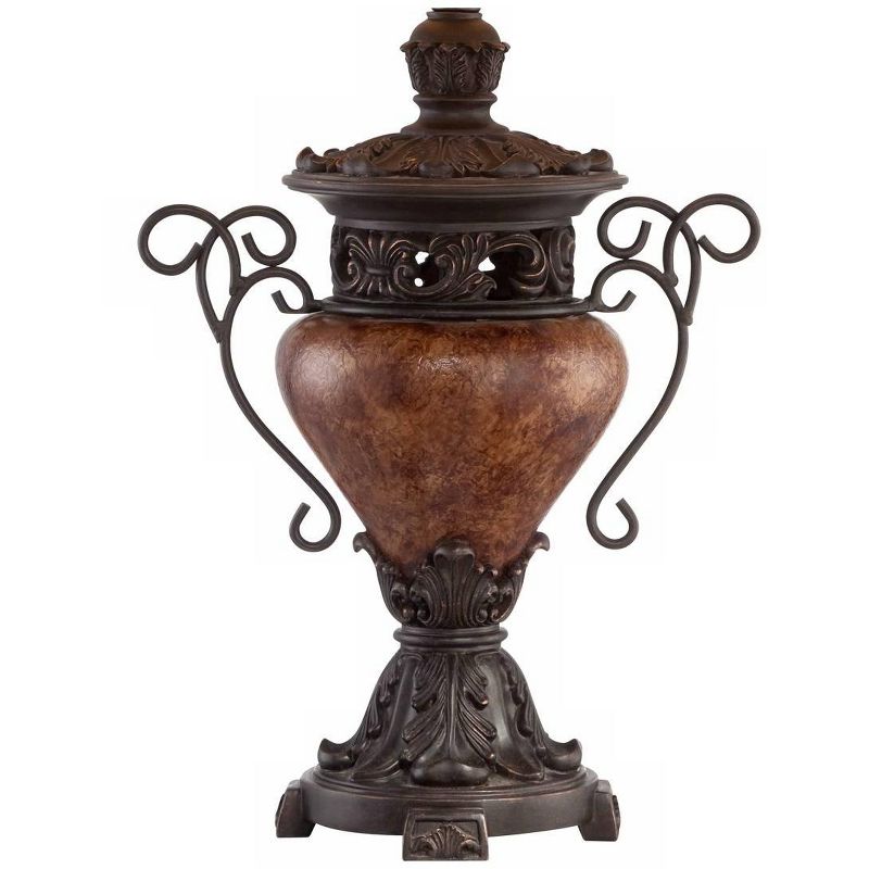 Regency Hill Bronze Crackle Large Urn Table Lamp with Table Top Dimmer