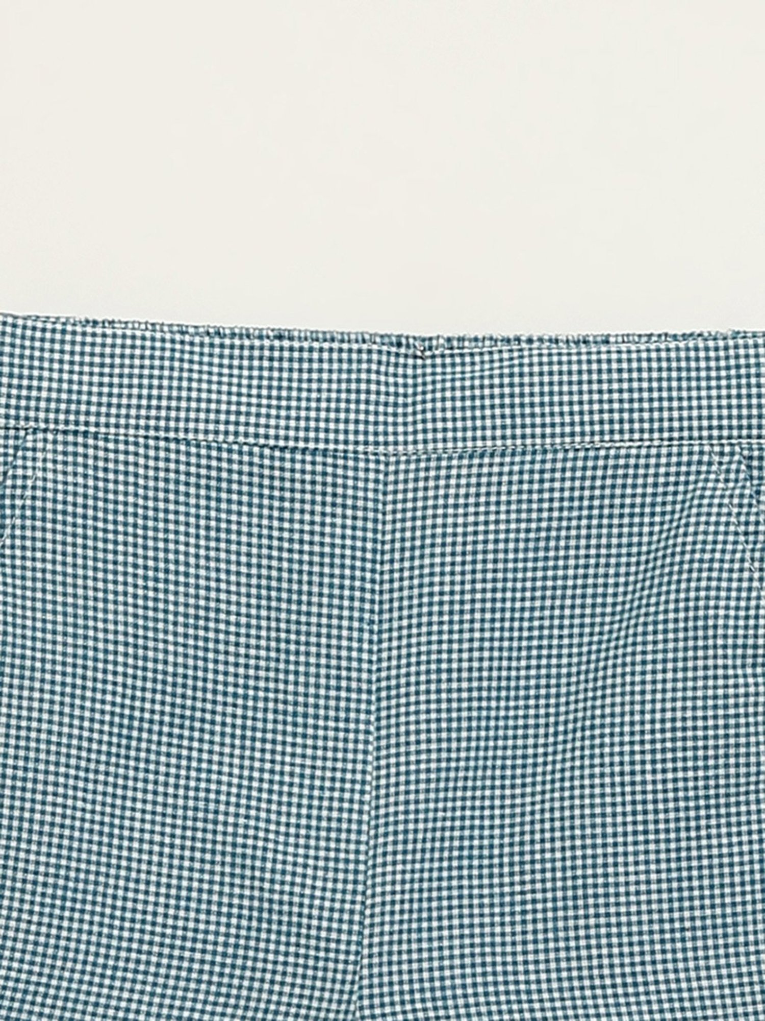 Utsa Kids by Westside Blue Checks Wide-Leg High-Rise Cotton Palazzos