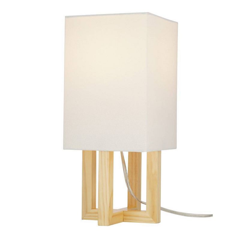 15" Square MDF Table Lamp (Includes LED Light Bulb) Natural - Cresswell Lighting
