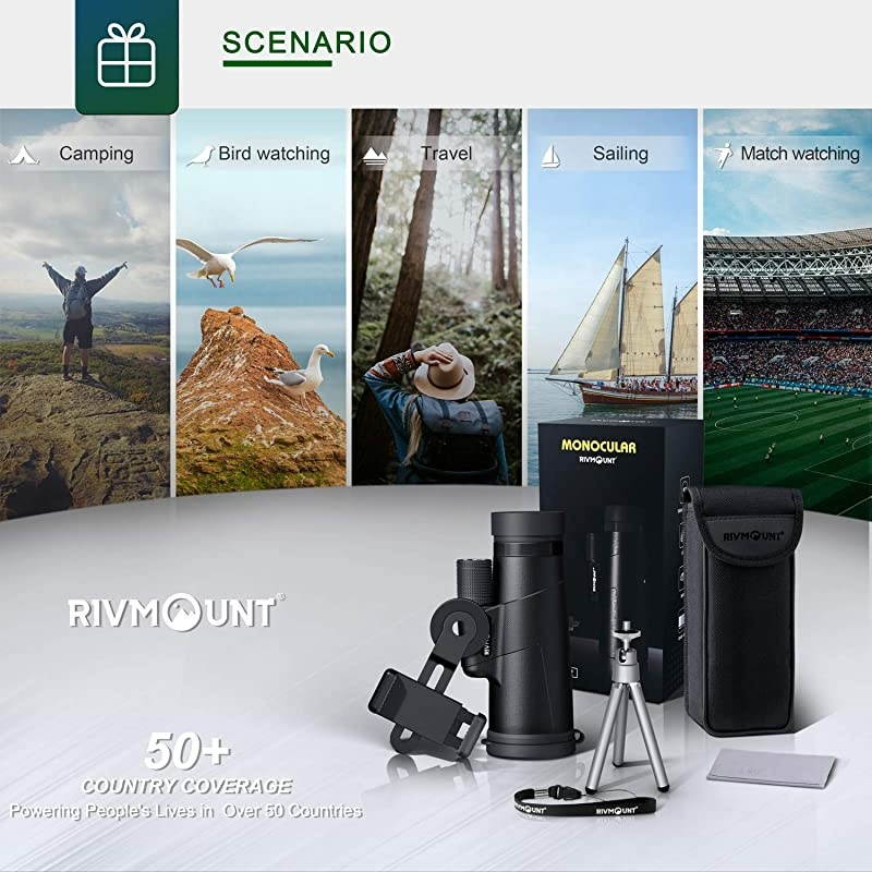 Monocular for Adults and Kids Compact 10x42 HD BAK4 Prism FMC Lens Durable for Travel Hiking Birdwatching and Matchwatching with Tripod