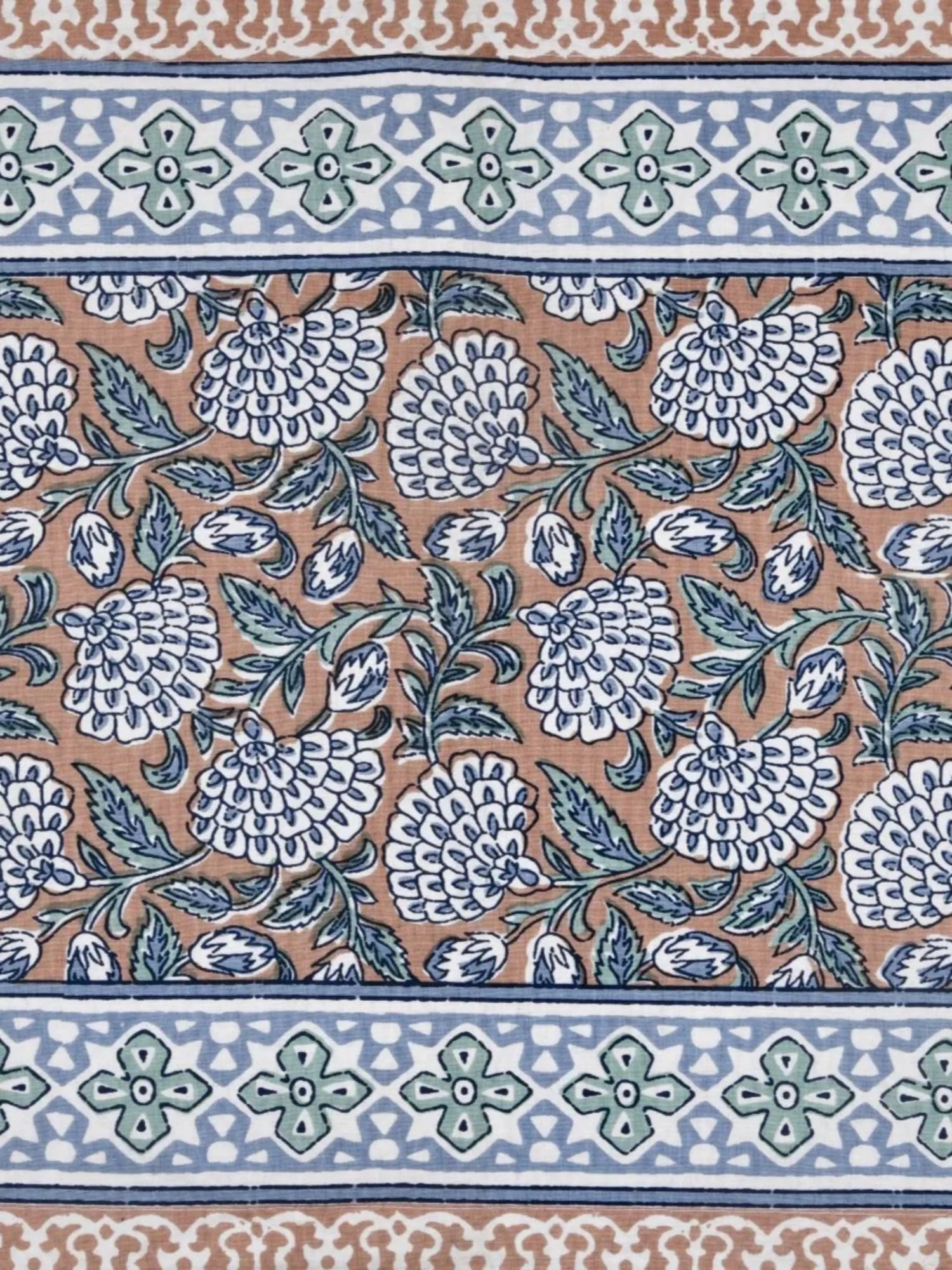 Living Roots Floral Blue 300 TC Cotton Bedsheet with 2 Pillow Covers