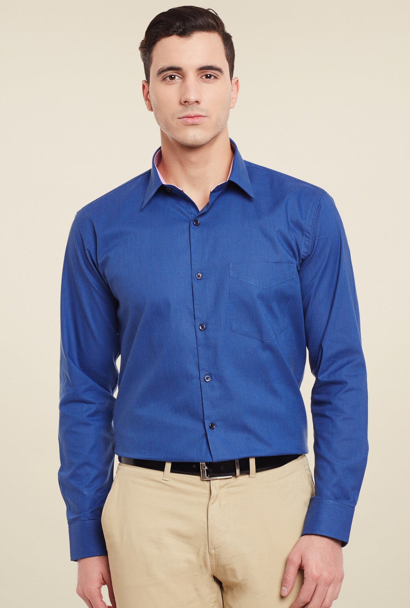 Hancock Blue Slim Fit Cotton Shirt