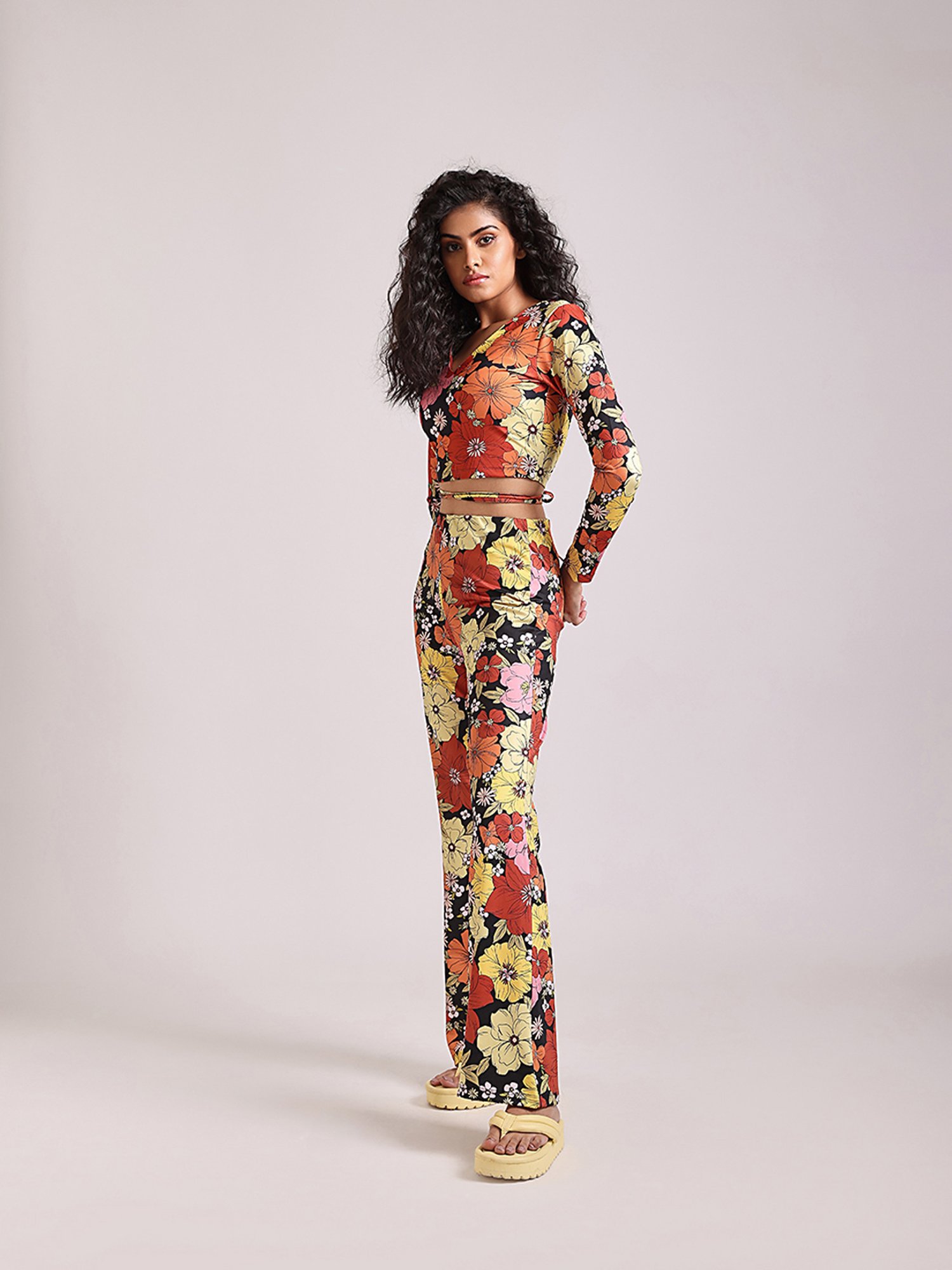 Cover Story Multicolor Floral Print Crop Top