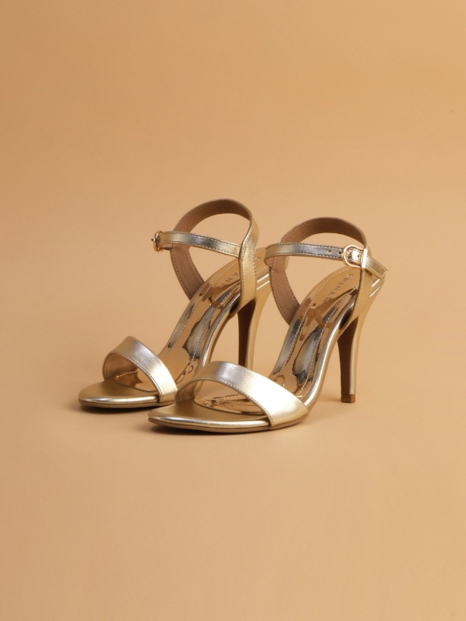 Eridani Women's Orla Gold Ankle Strap Stilettos