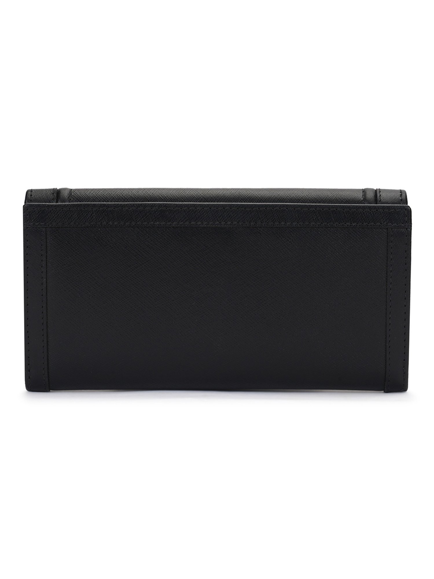 PERQUISITE LEONORA Black Textured Tri-Fold Wallet for women