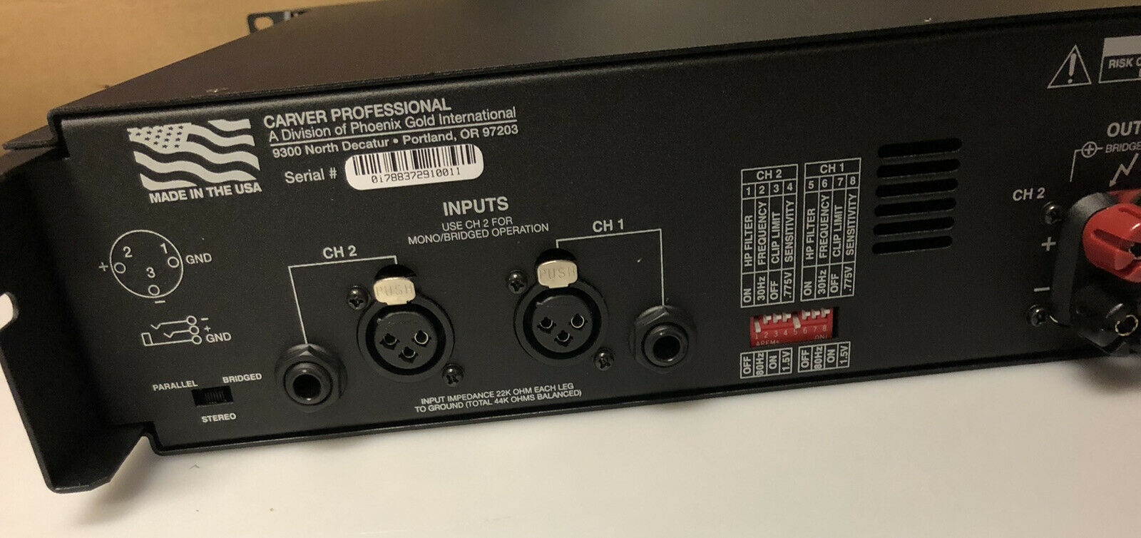 Carver Professional PXm450 Amplifier (NEW) Vintage RARE