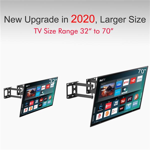 HOMEMAXS 32"-70" Corner Full Motion Articulating TV Wall Mount Bracket Max Weight 50Kg VESA 600*400