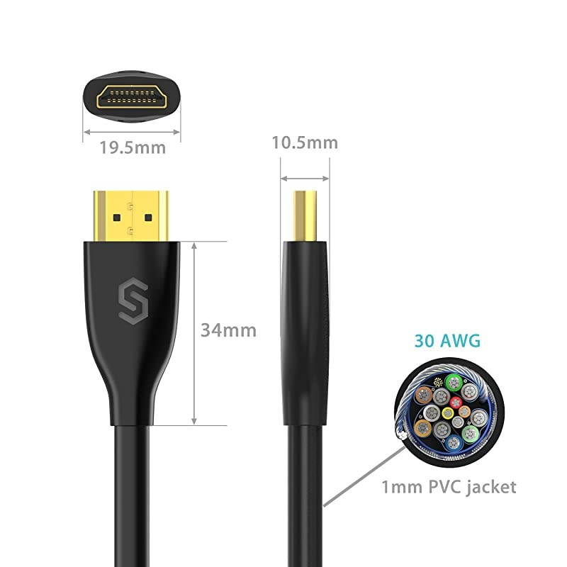 HDMI Cable 4K HDMI Cord 49 Feet High Speed HDMI 20 Cable Support Fire TV Apple TV HDTV Ethernet Audio Return Channel Video 4K UHD 2160p HD 1080p 3D Xbox Playstation PS3 PS4 PC