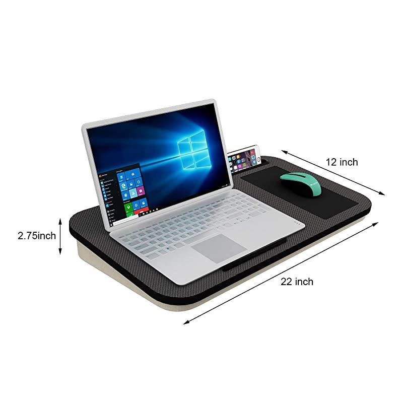 Lap Desk for Laptop with Builtin Mouse Pad and Cellphone Tablet HolderFits up to 15 LaptopGrey