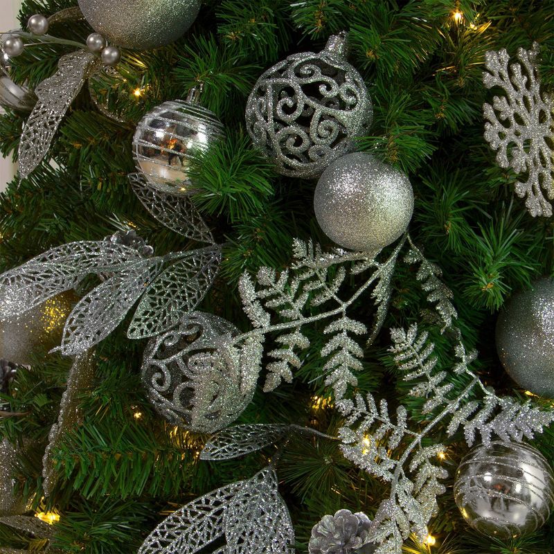 5.5ft Easy Treezy Pre-Lit LED Shimmering Frost Pre-Decorated & Easy Setup Artificial Christmas Tree