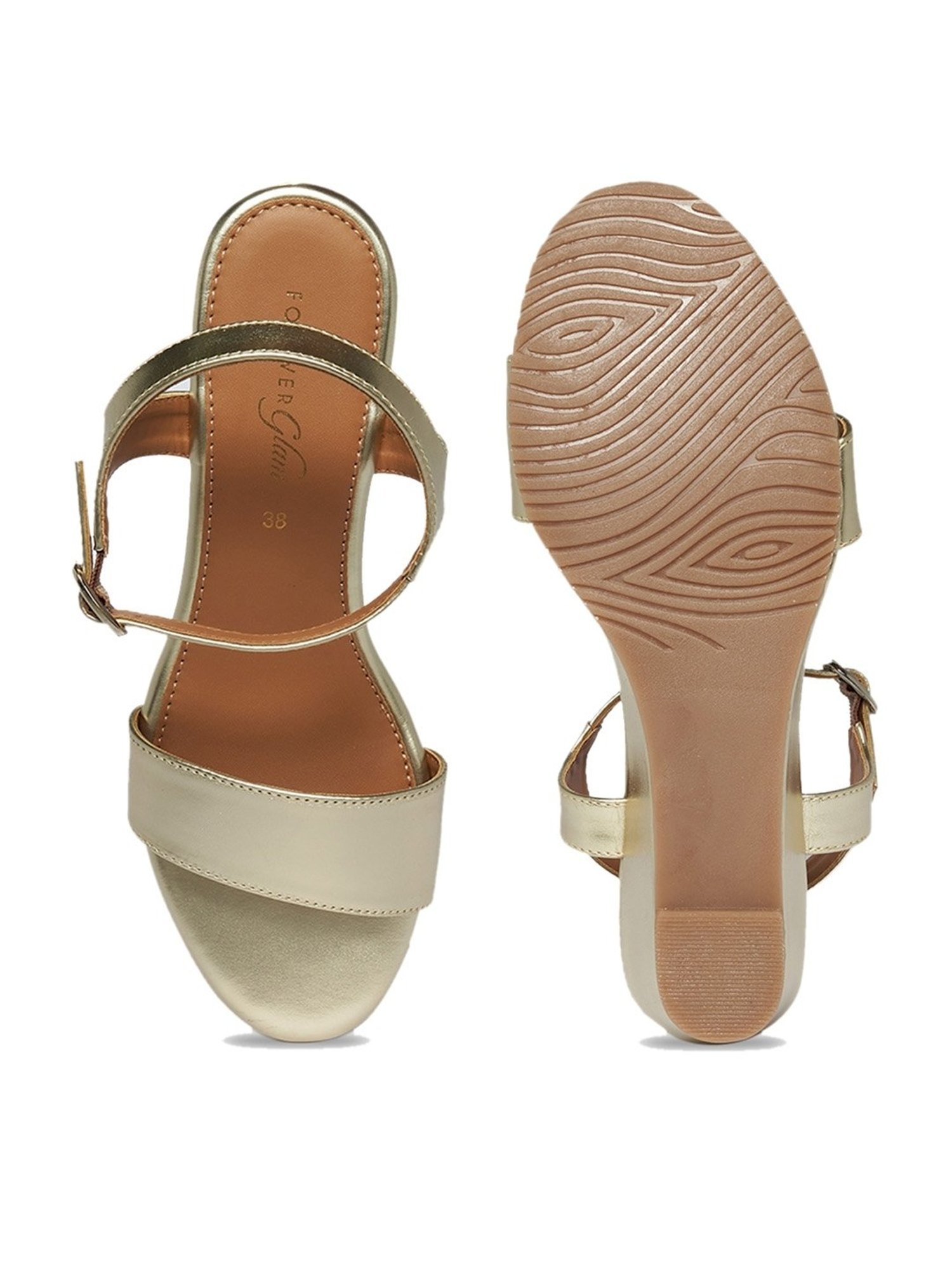 Forever Glam by Pantaloons Women's Grey Ankle Strap Wedges