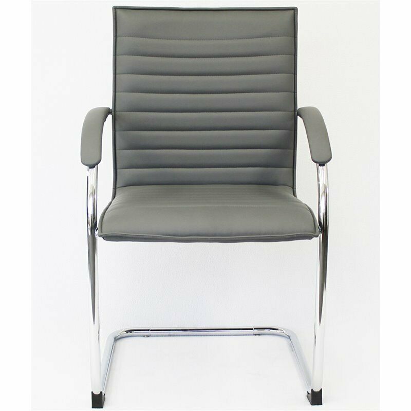 Boss Office Faux Leather Office Chair in Gray (Set of 2)