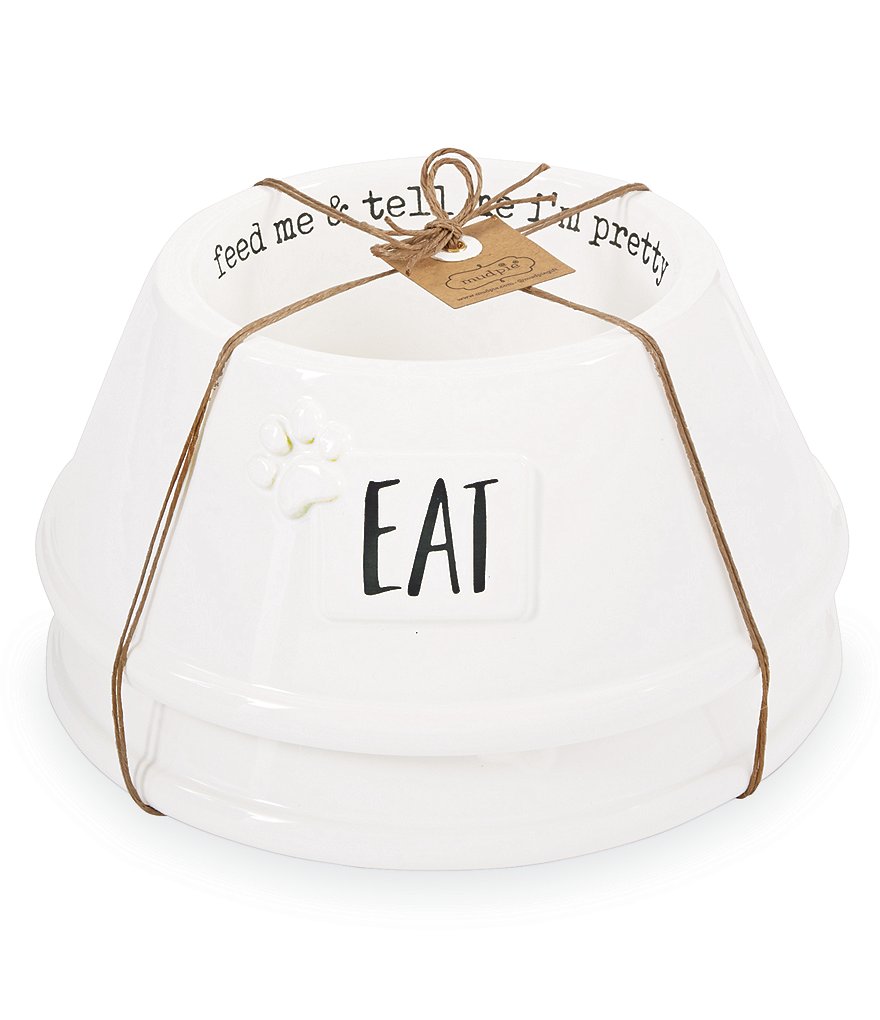 Mud Pie Stacked Dog Bowl Set