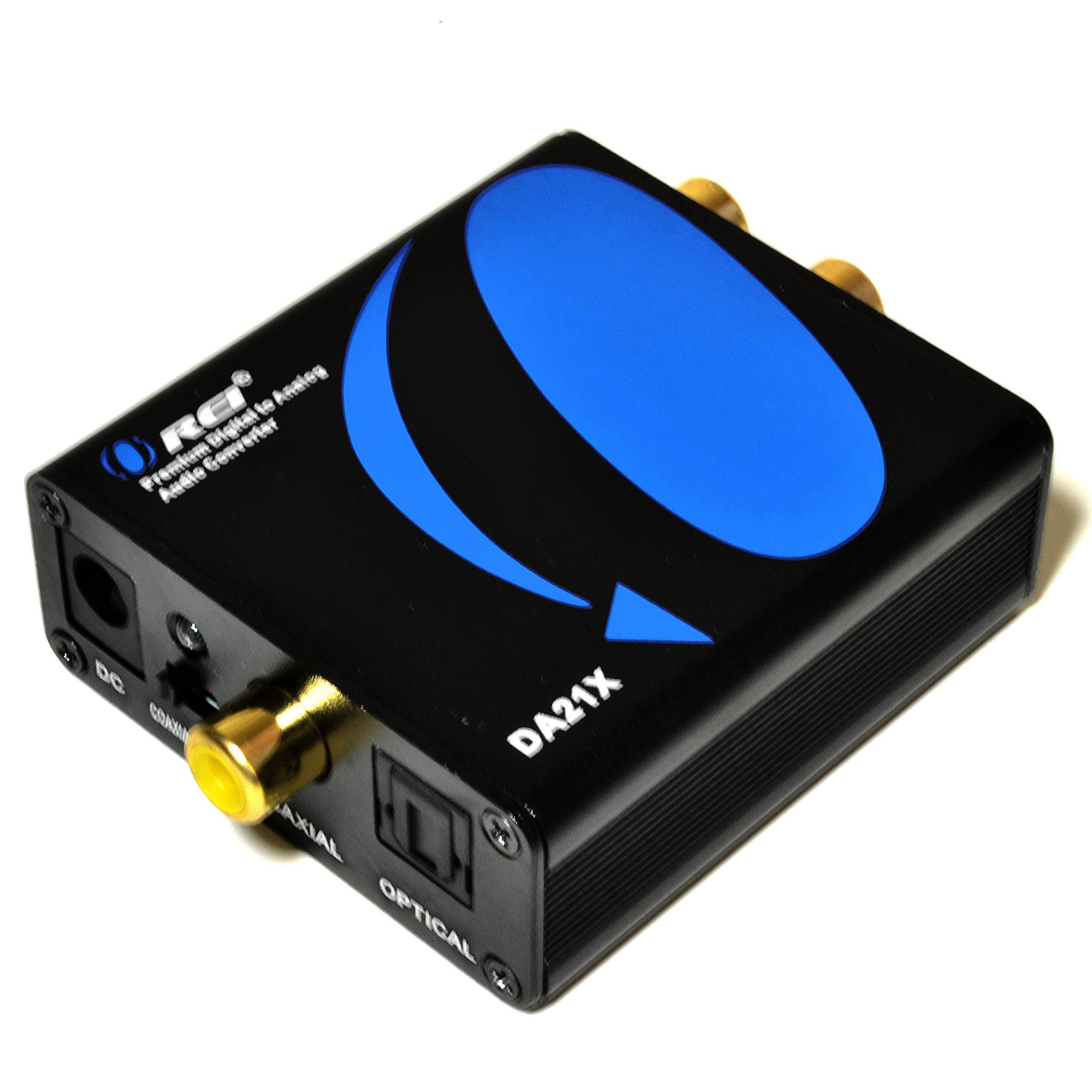 Orei DA21 Optical SPDIF/Coaxial Digital to RCA L/R Analog Audio Converter with 3.5mm Jack Support Headphone/Speaker Outputs