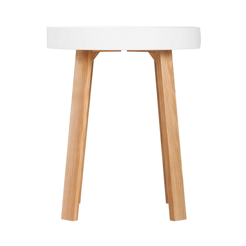 Remus Round Side Table Oak Brown/White - Universal Expert