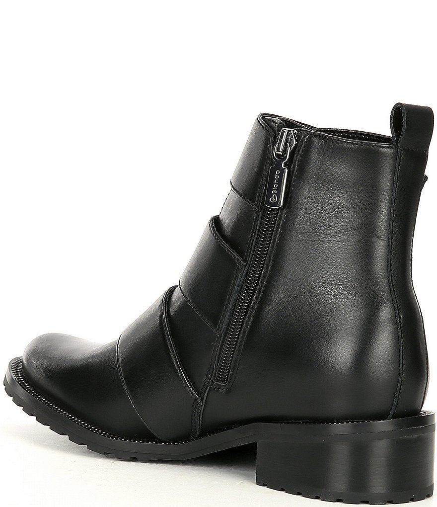 Blondo Vera Leather Waterproof Chain Trim Buckle Detail Combat Boots