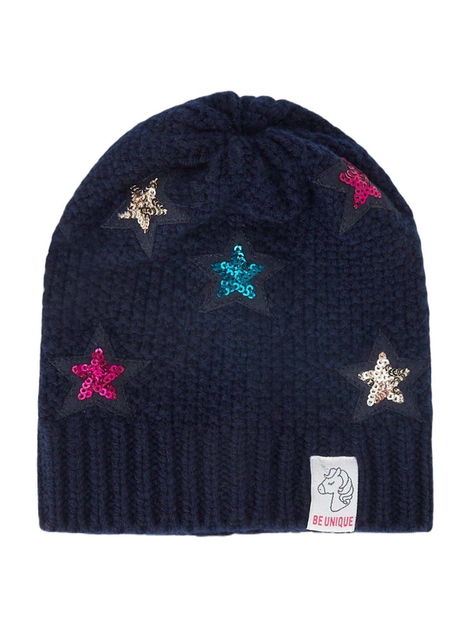 Pantaloons Junior Navy Blue Embellished Beanie