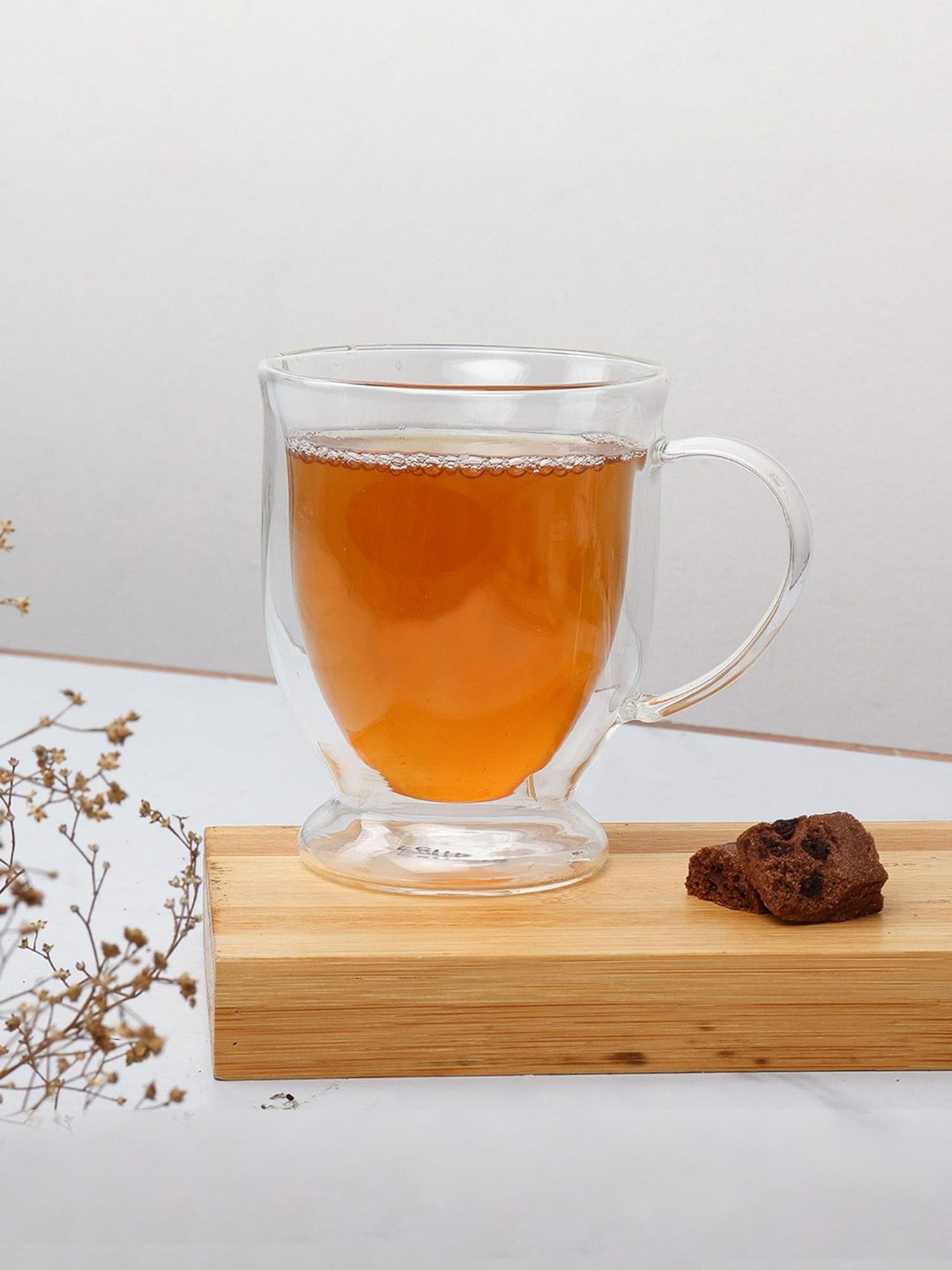 Femora Transparent Borosilicate Double Wall Coffee Cup - Set of 6 (250ml)