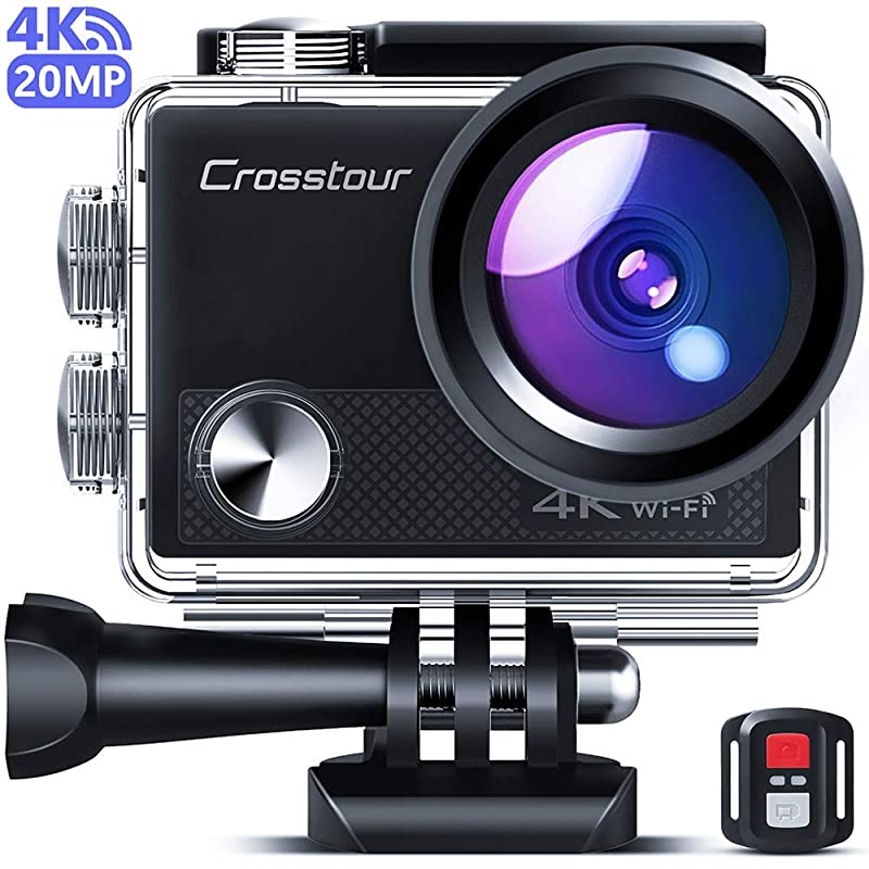 Ultra 4K 20MP Action Camera WiFi Enhanced Anti-Shake Time Lapse LDC Remote Control Sports Camera 40M Waterproof Underwater Vlog Camcorder with Accessories Kit CT9100