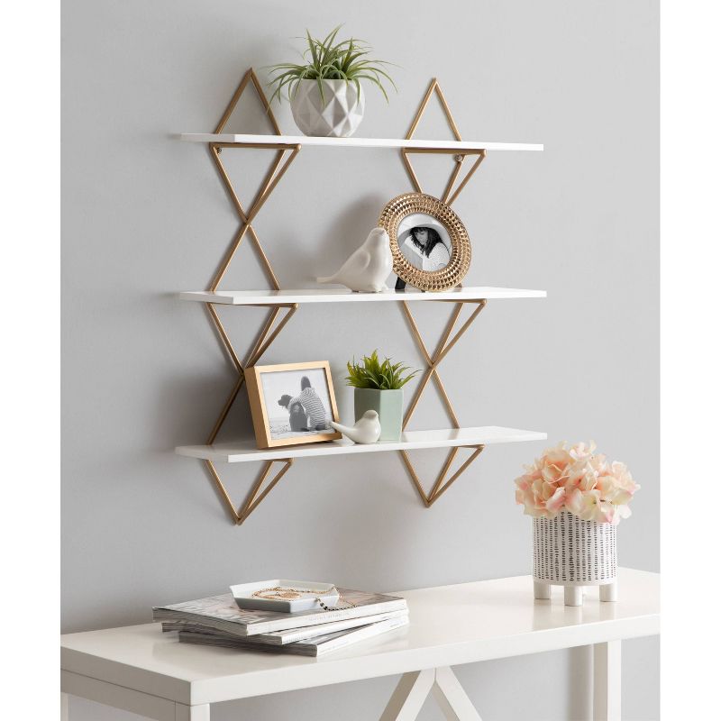 24" x 5" x 25.25" Islay Modern Floating Wall Shelves White - Kate & Laurel All Things Decor