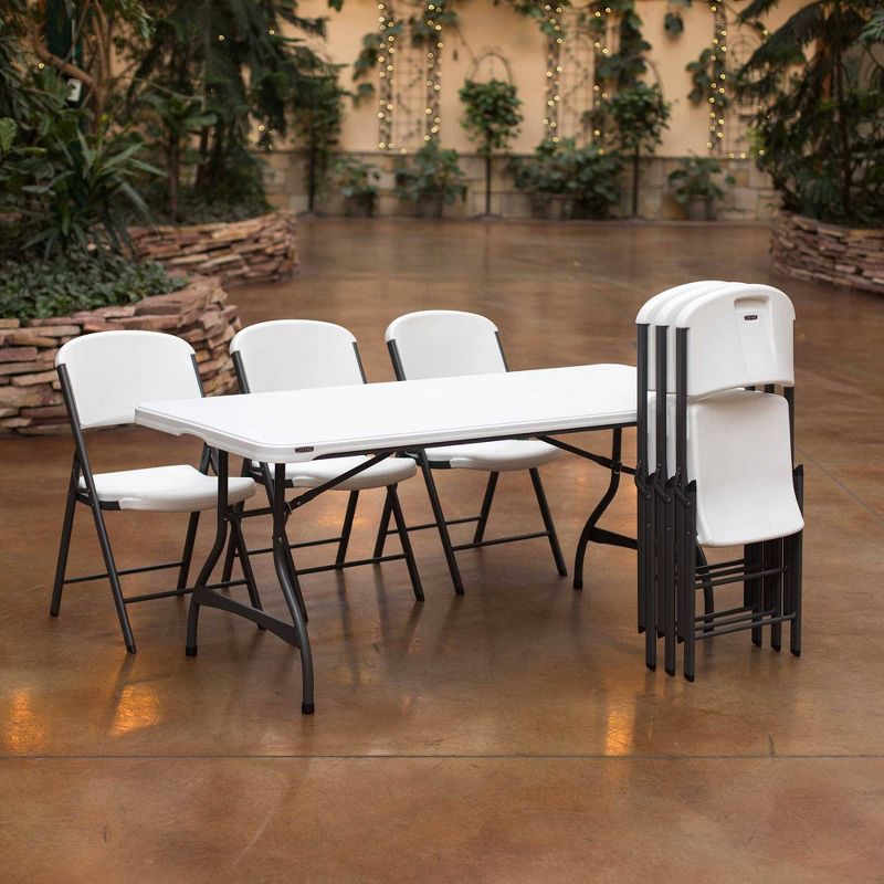 Folding Table with 6 Chairs White - Lifetime