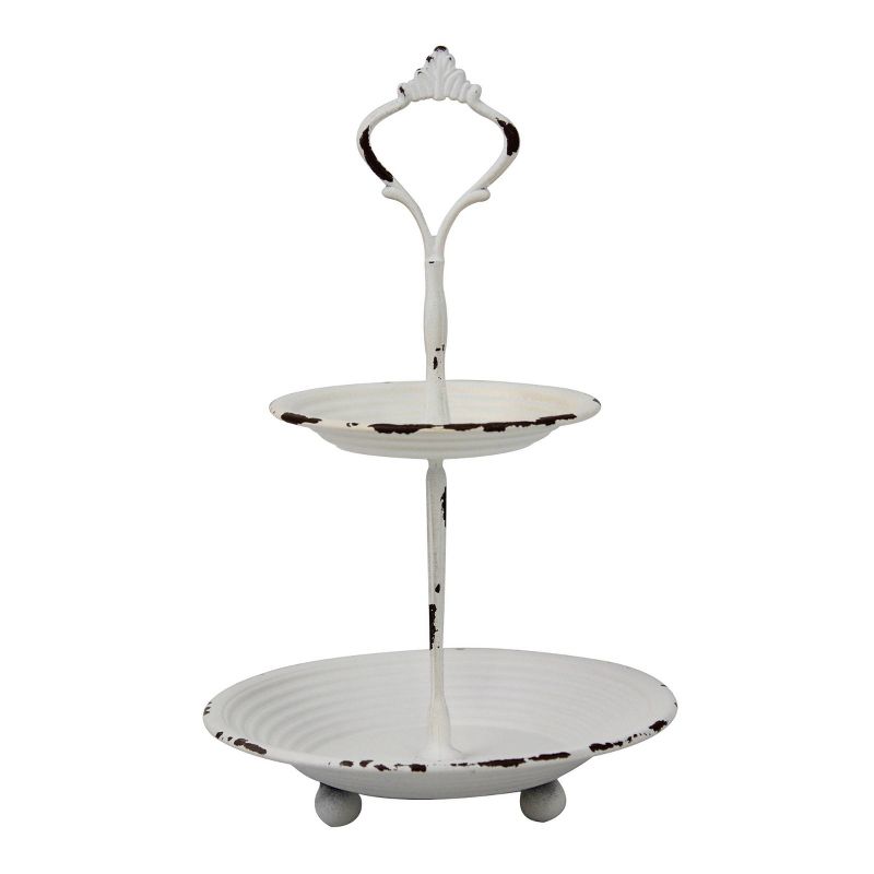 2-Tier Tray Rustic White - Stonebriar Collection