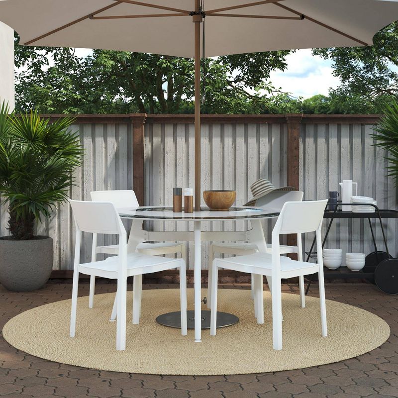 Chandler 4pk Indoor/Outdoor Stacking Chairs - White - Novogratz