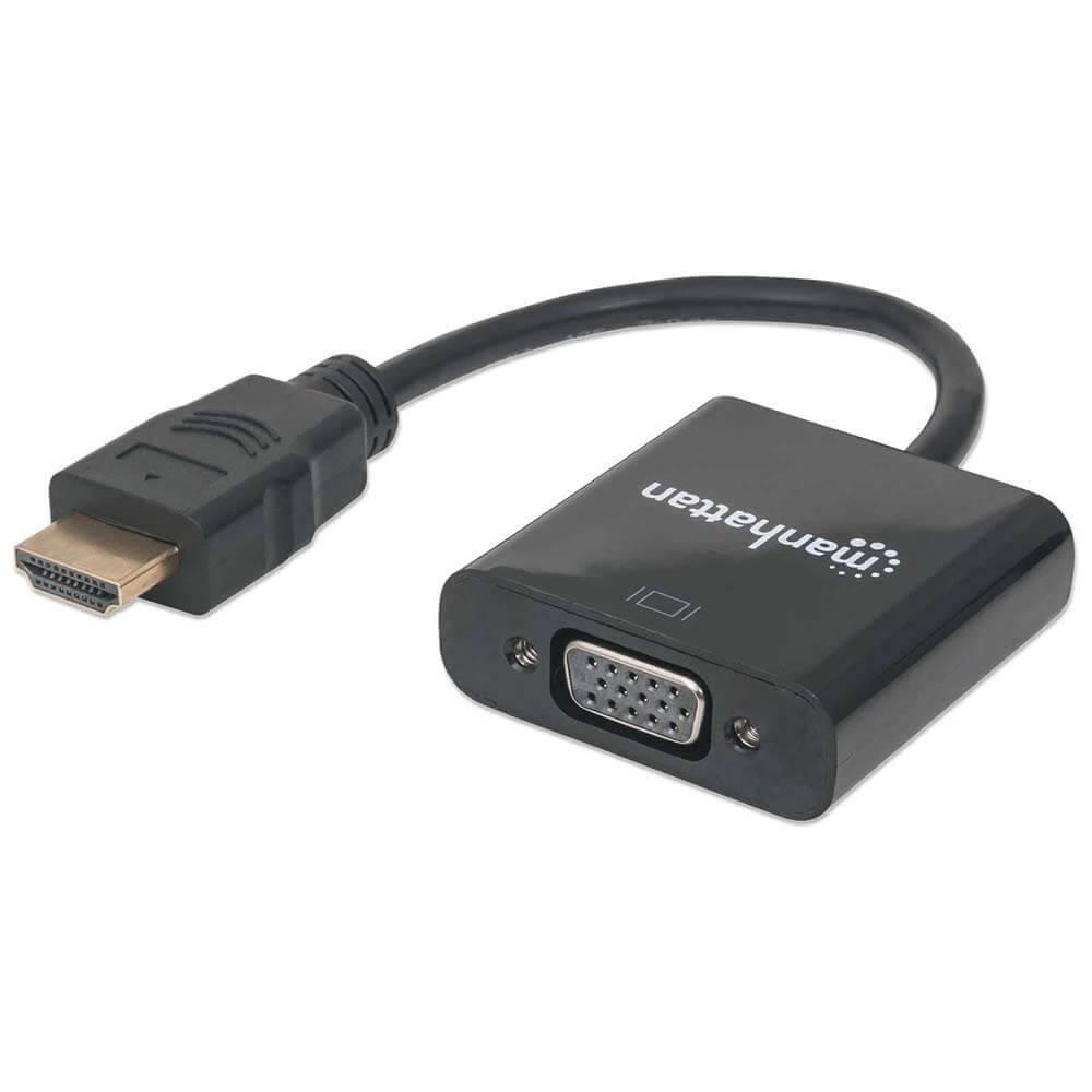 HDMI to VGA  GoldPlated HDMI to VGA Adapter Male to Female Compatible for Computer Desktop Laptop PC Monitor Projector HDTV Chromebook Raspberry Pi Roku Xbox and More Black