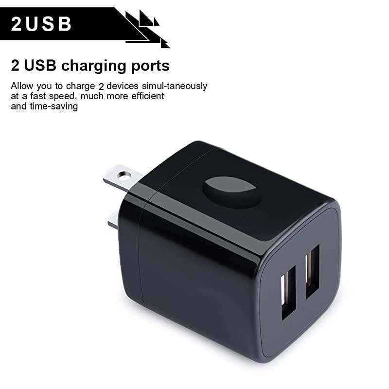 USB Wall Charger Charger Box  4Pack Dual Port Fast Charging Block Cube Plug Compatible with iPhone 11 Pro XR XS X 8 7 6 Plus iPad Samsung Galaxy S20+ S10 S9 Note 10 9 LG Android Kindle