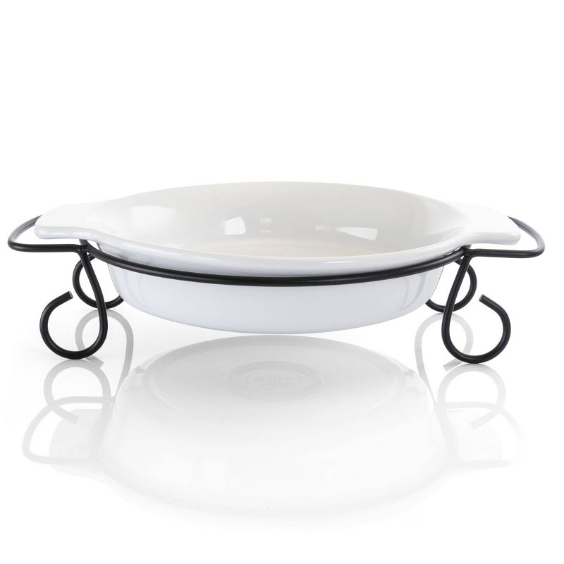 Gibson Elite 2pc Stoneware Gracious Bakeware with Metal Rack