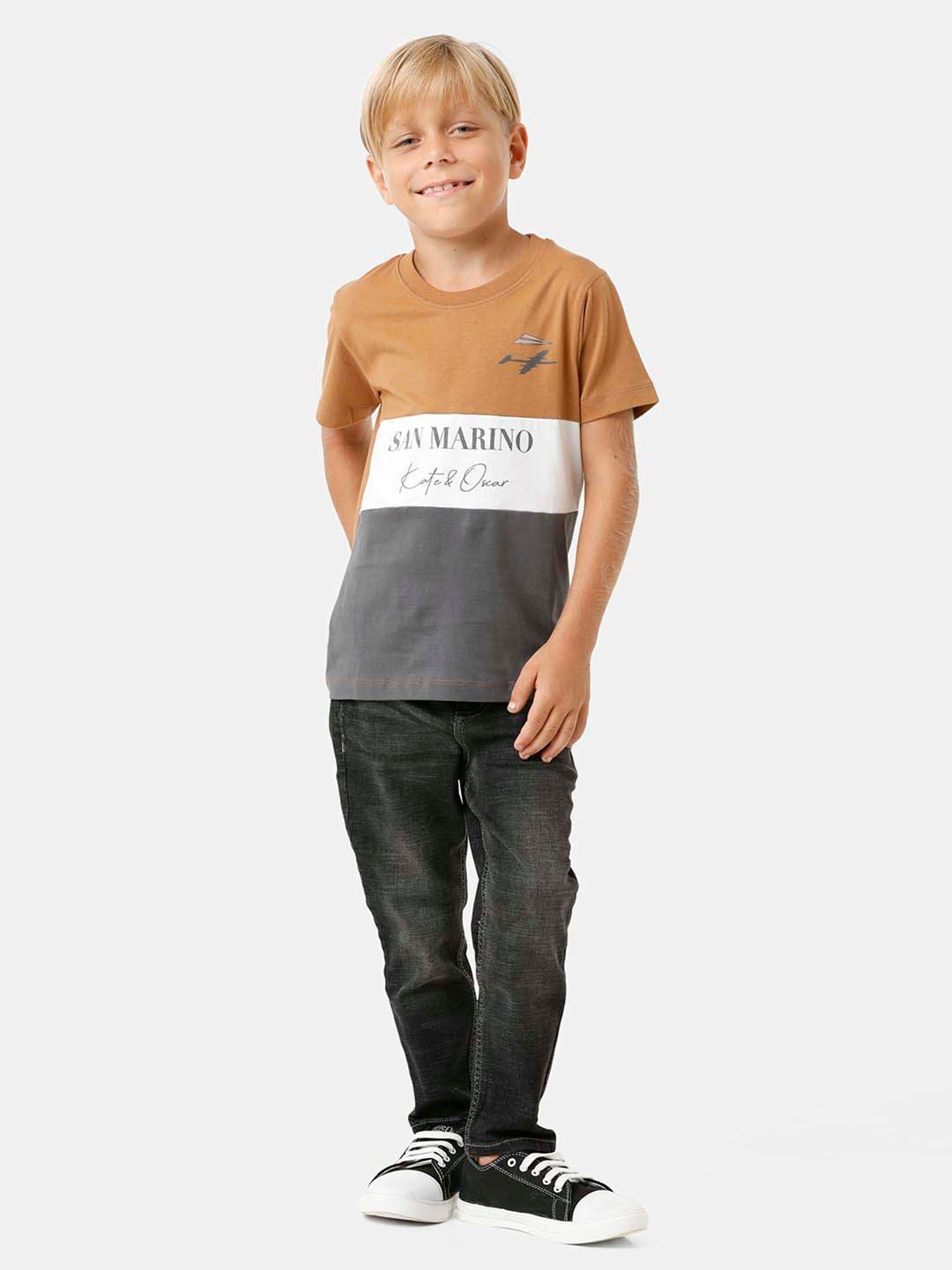 Kate & Oscar Kids Multicolor Cotton Printed T-Shirt