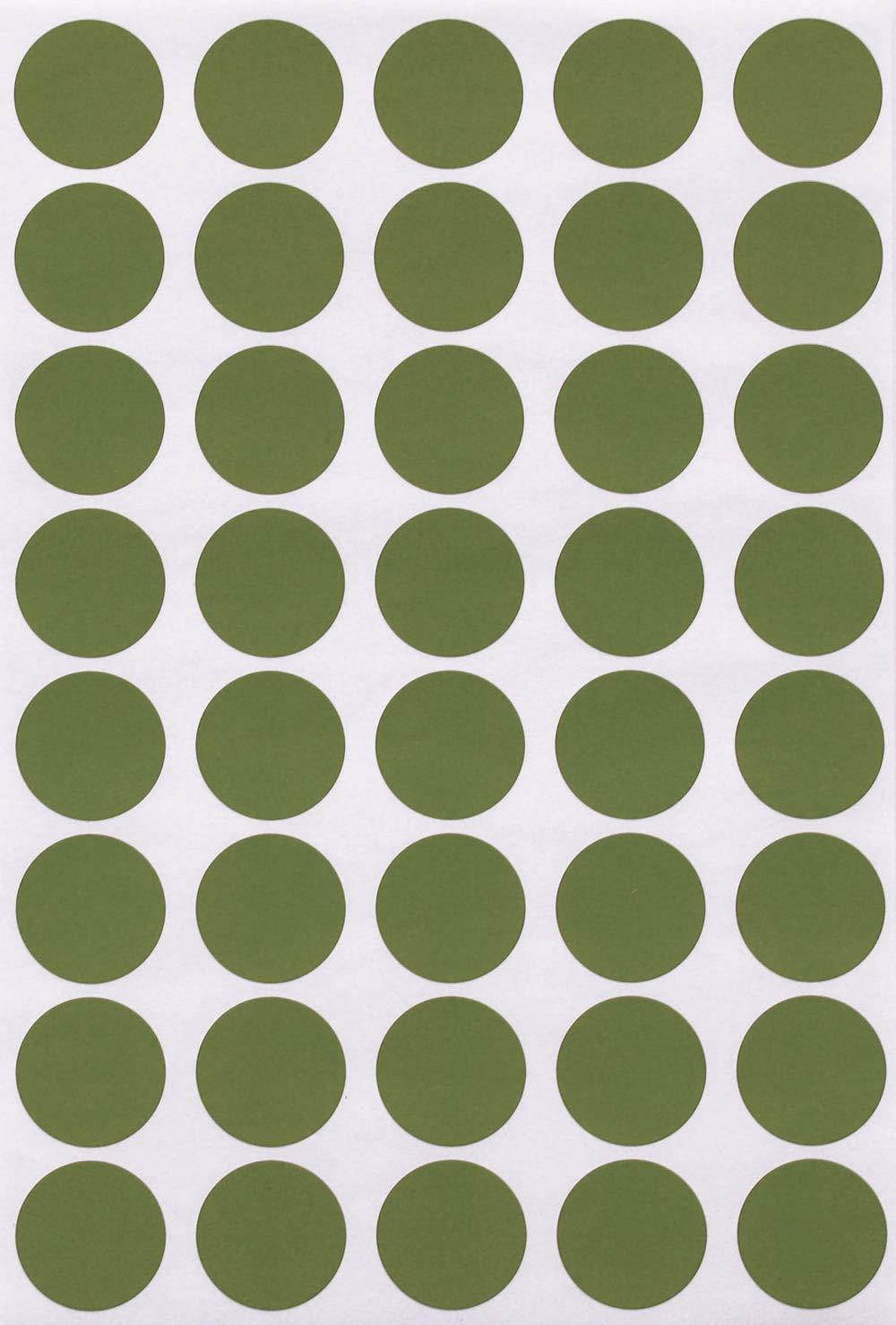 Color Coding Labels Dot Sticker - Round Stickers Olive 19mm - 600 Pack by Royal Green