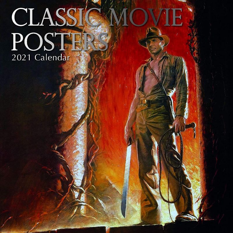 The Gifted Stationery 2021 Wall Calendar 12" x 12" Monthly View, Classic Movie Posters, 16-Month, with 180 Reminder Stickers