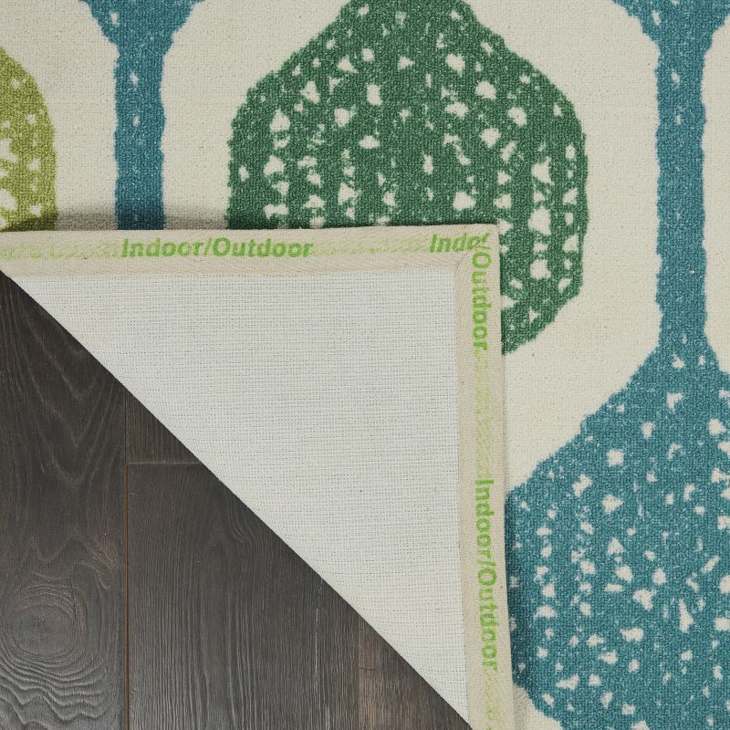 7'9"x10'10" Rectangle Indoor and Outdoor Area Rug Blue - Waverly