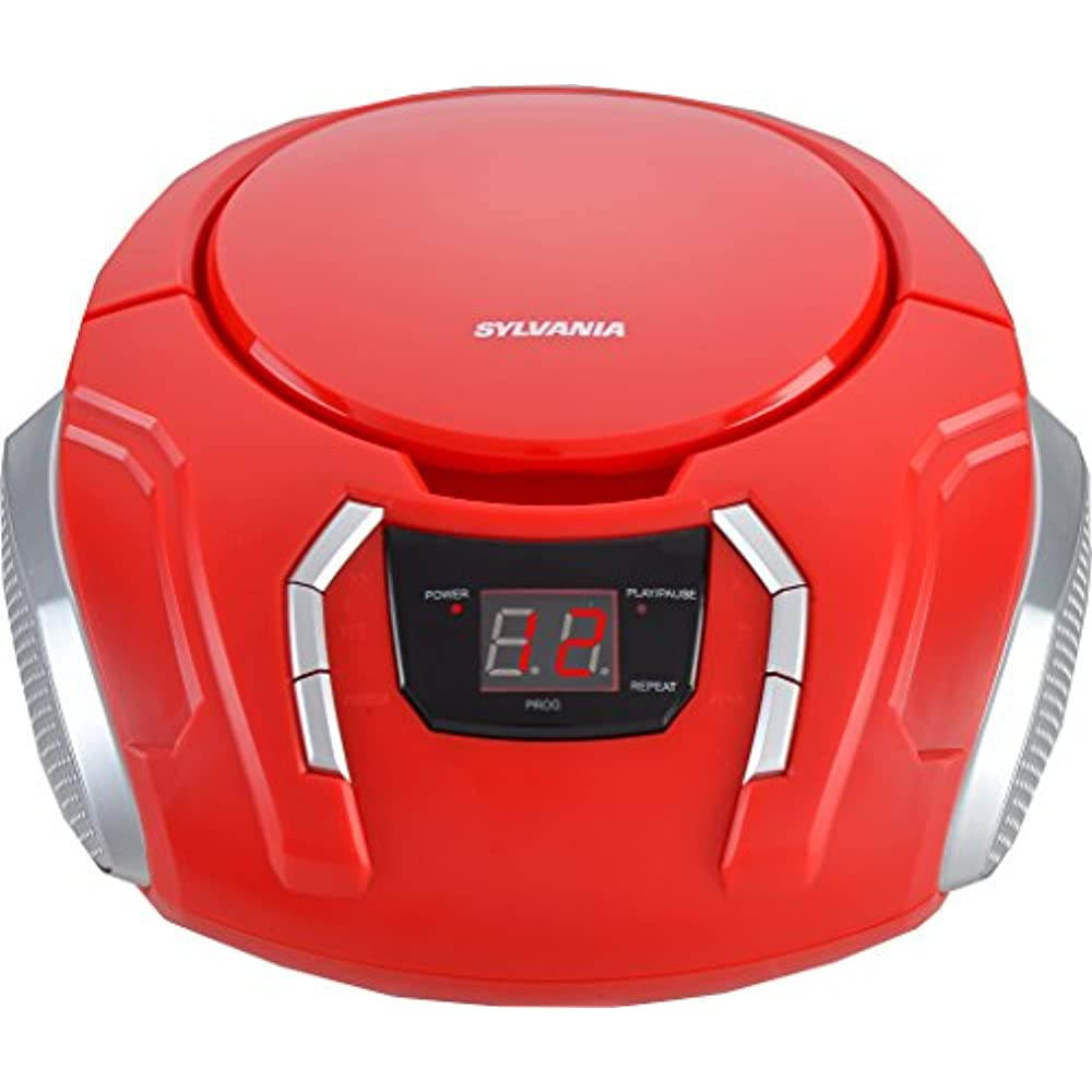 SYLVANIA(R) SRCD261-B-RED Portable CD Player with AM/FM Radio (Red)