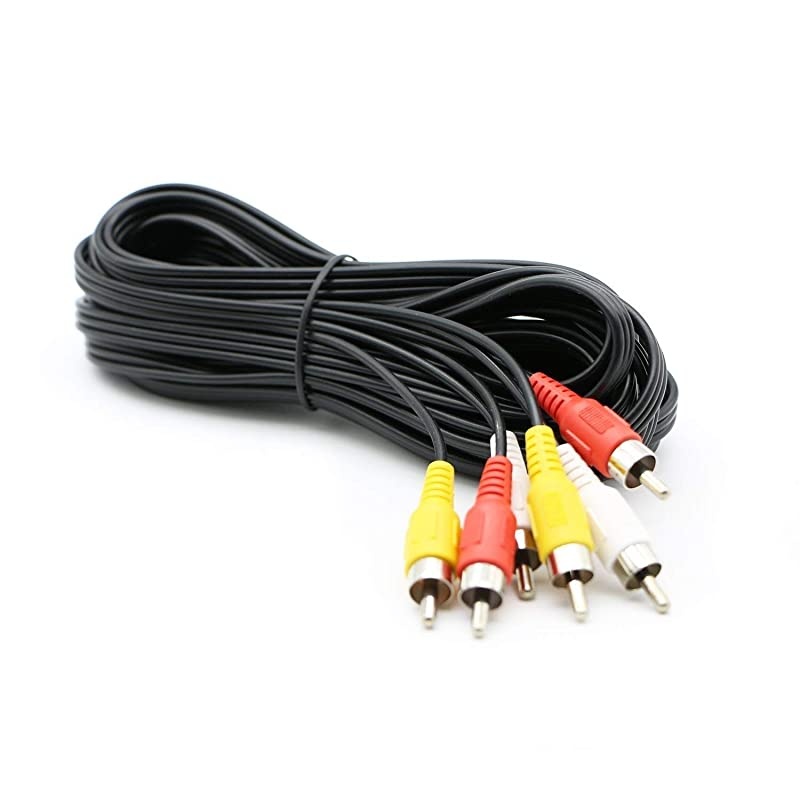 3 RCA Cable Audio Video Composite Male to Male DVD Cable 15 Feet