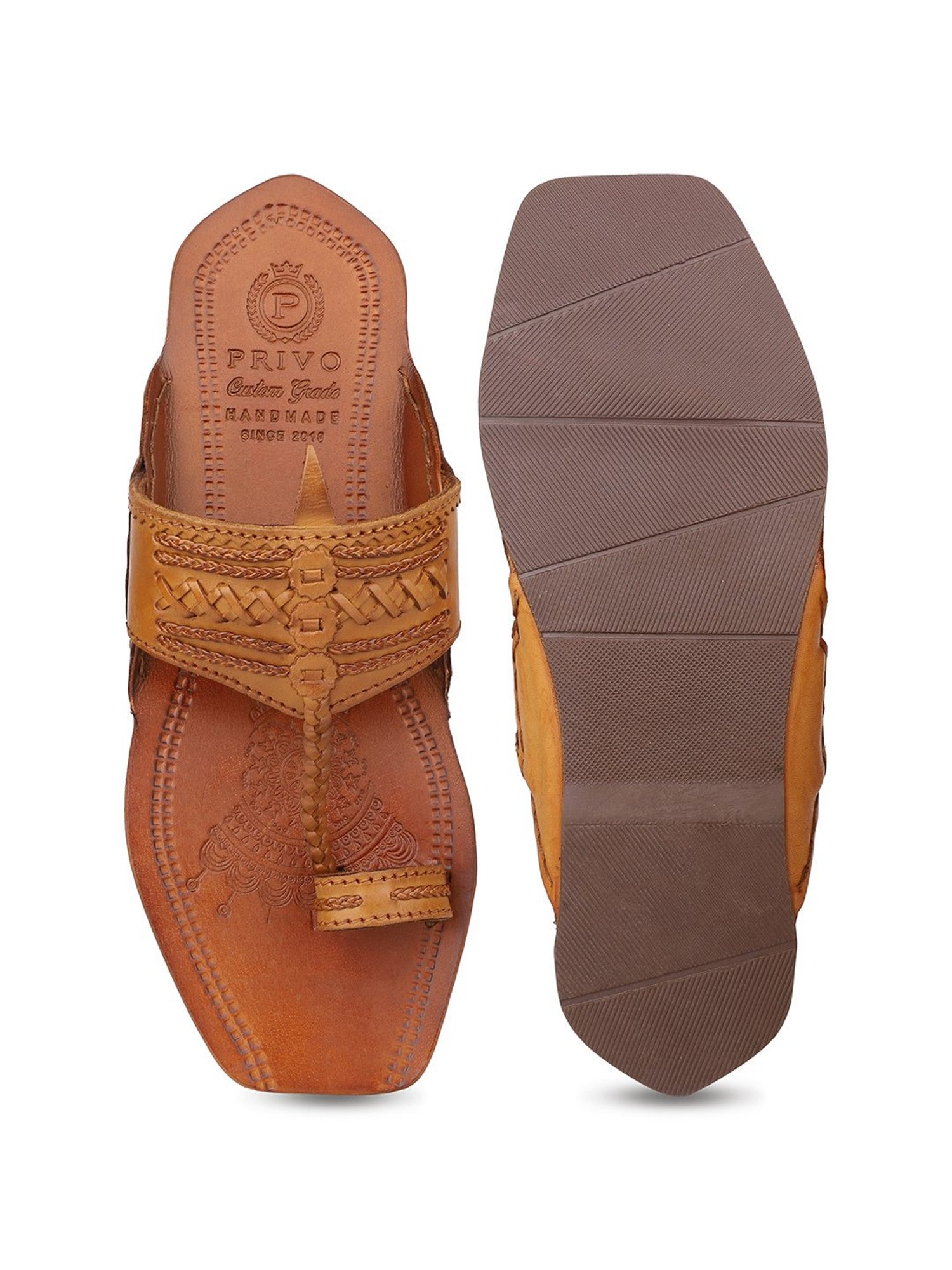 Privo by Inc.5 Men's Tan Kolhapuri Sandals