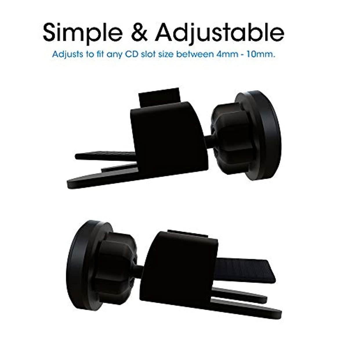 TechMatte MagGrip Universal Magnetic CD Slot Mini Car Mount with Extra Strong Magnetic Grip (1 Pack)