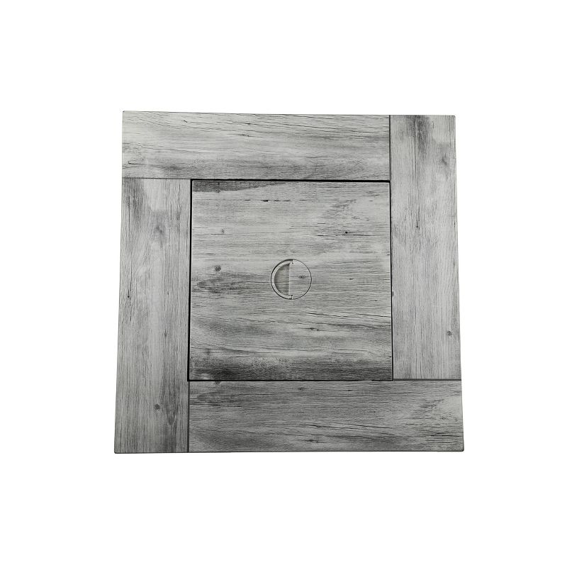 Mason 30" Square Gas Outdoor Fire Pit with Printed Wood-Look Cement Resin Mantel - Endless Summer