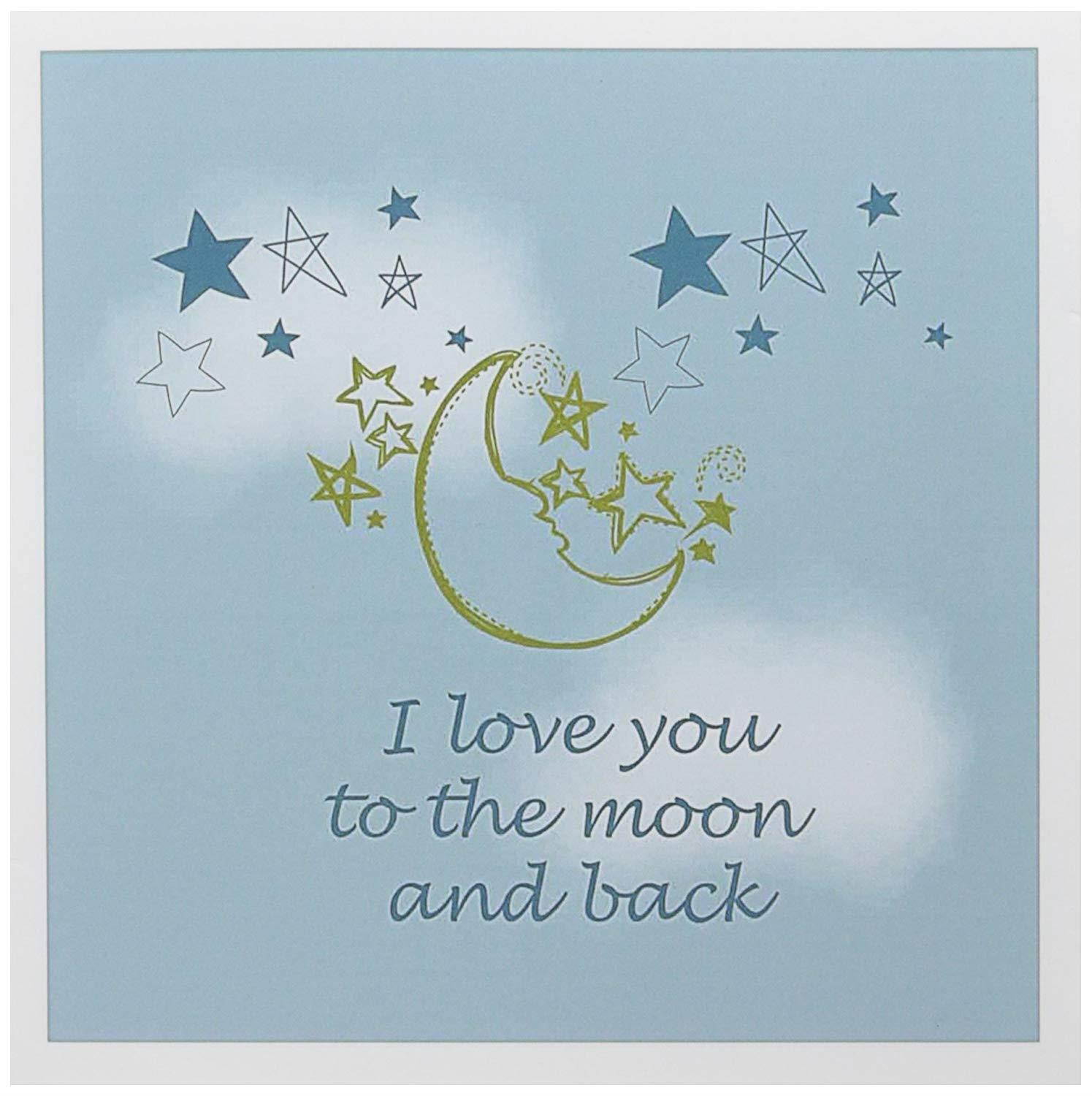 3dRose I Love You to the moon and back - Greeting Cards, 6 x 6 inches, set of 6 (gc_155825_1)