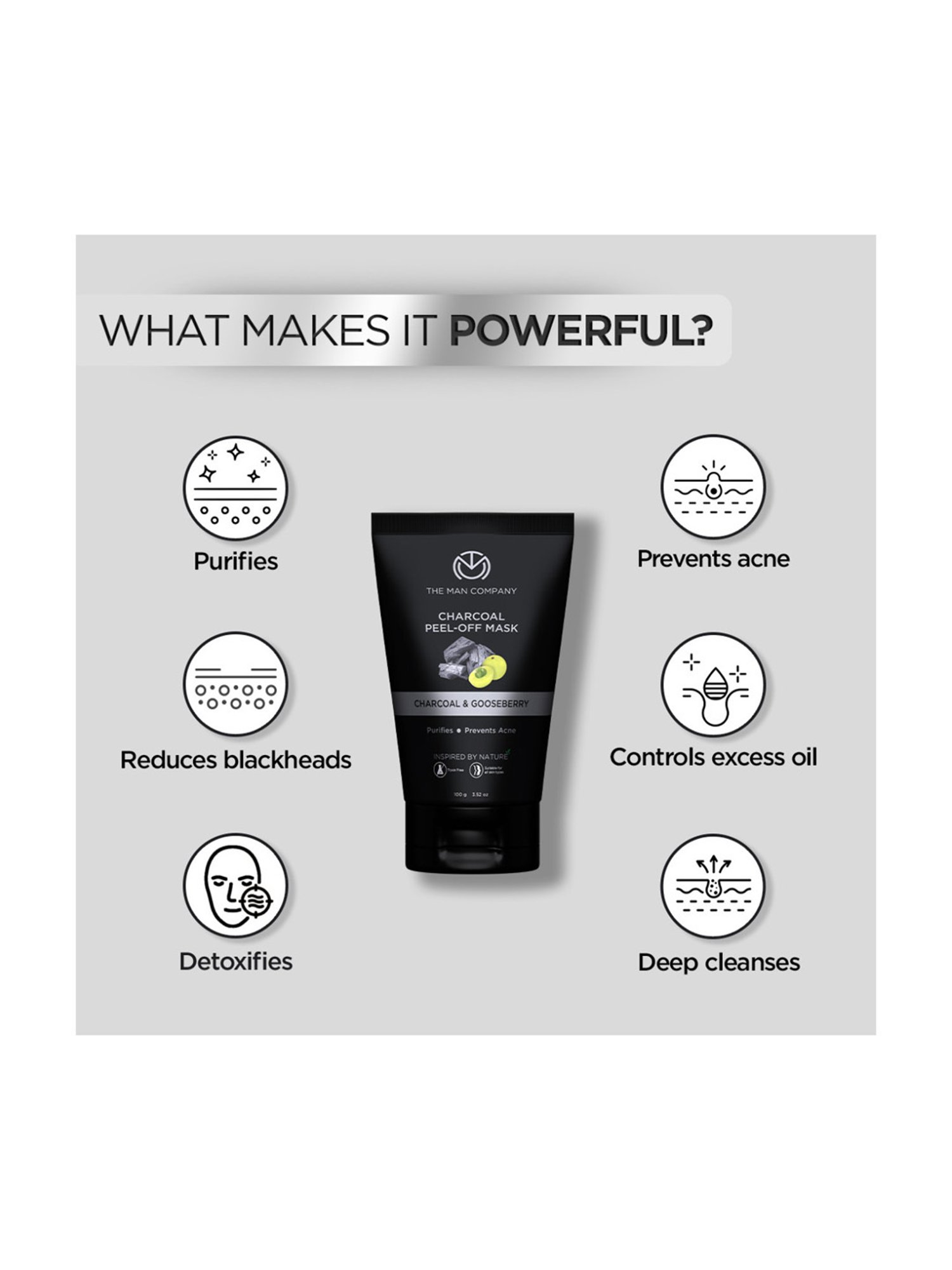 The Man Company Charcoal Peel Off Mask - 100 gm