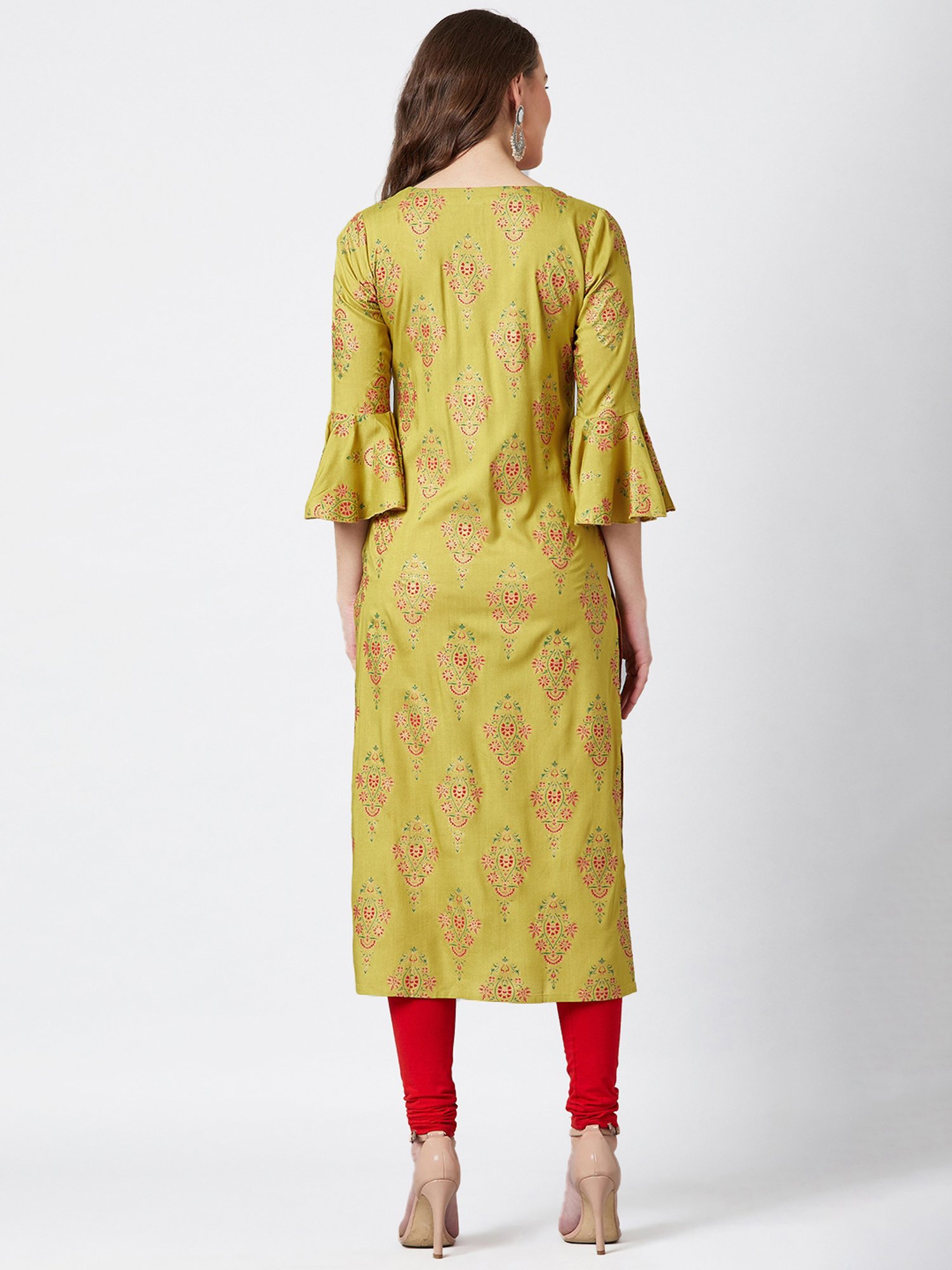 PANIT Green Printed Straight Kurta