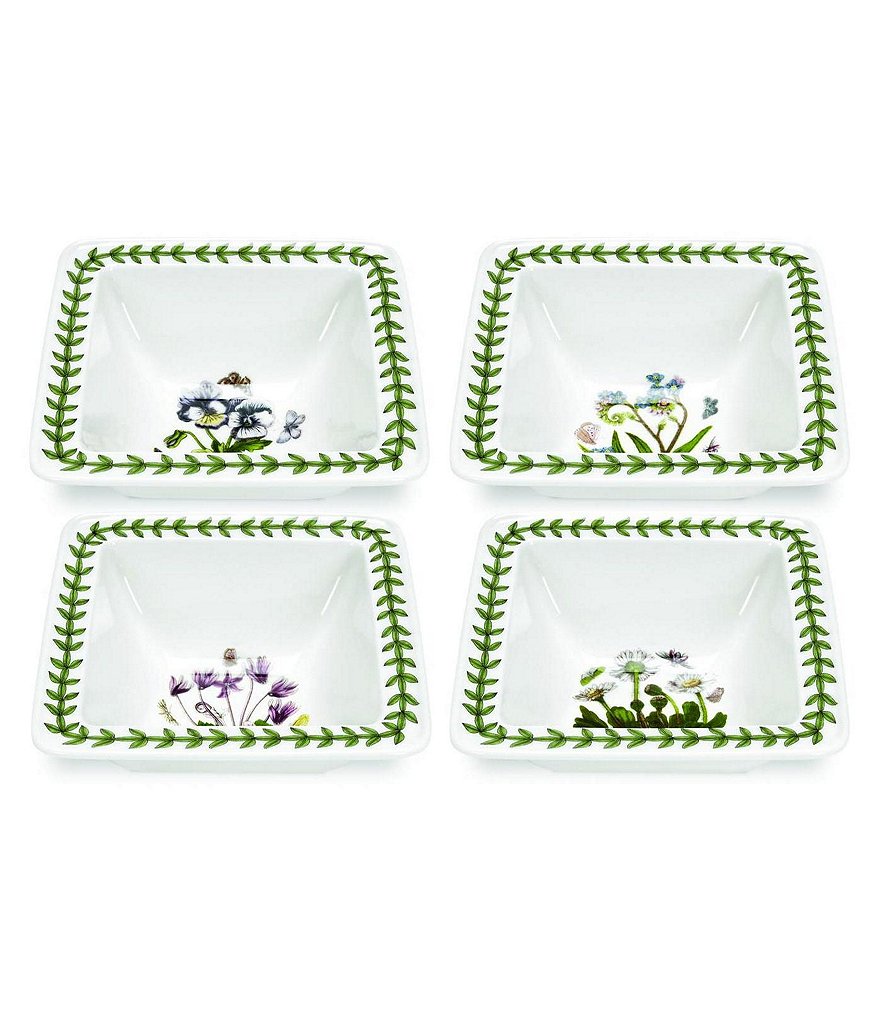 Portmeirion Botanic Garden Set of 4 Square Mini Bowls