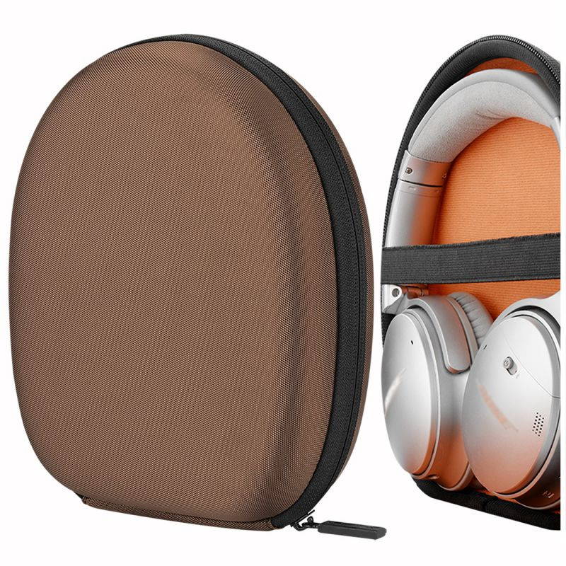 Geekria UltraShell Headphones Full Size Hard Carrying Case, Brown Fabric.