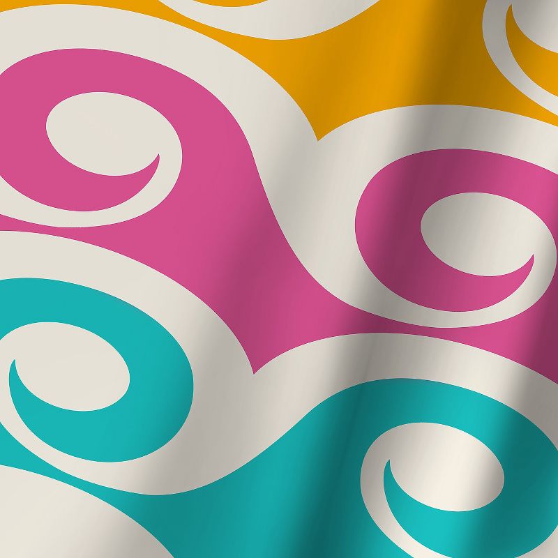 Americanflat Bright Tropical Waves by Modern Tropical Blackout Rod Pocket Single Curtain Panel 50x84