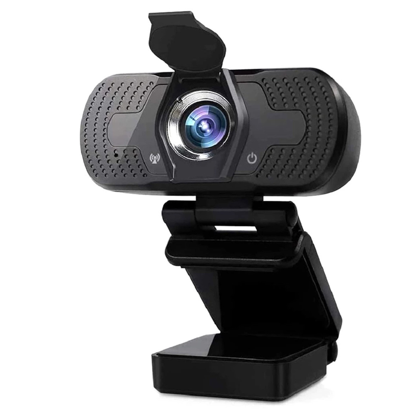 1080P webcam for PC, full HD computer camera with cover, USB web cam with microphone, cover, streaming camera for Skype, Streaming, teleconference etc.
